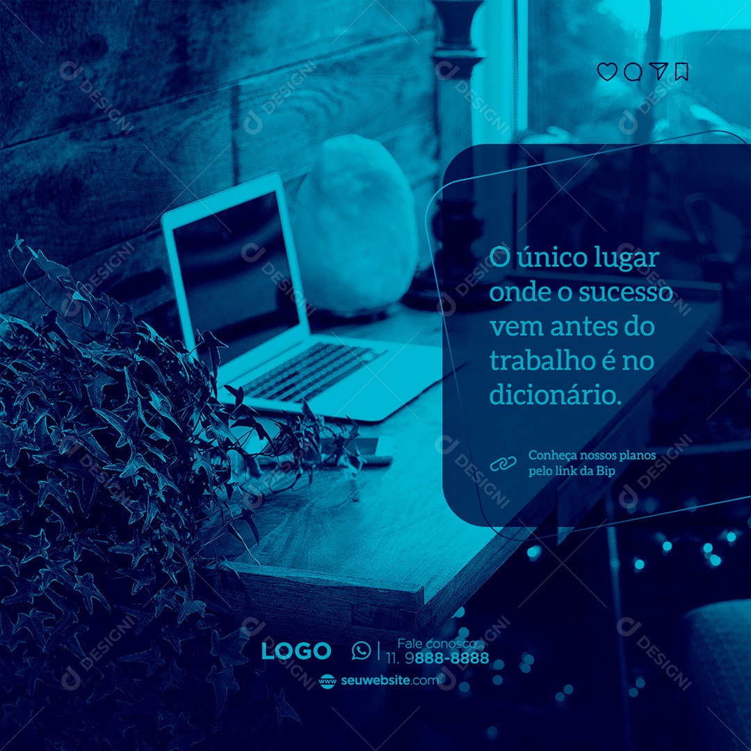 Post Marketing Digital Sucesso Social Media PSD Editável