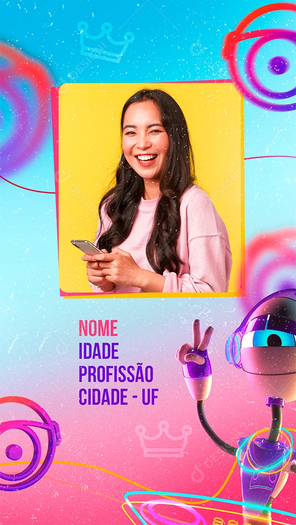 Post Big Brother Brasil Apresentação Personalizada Social Media PSD Editável