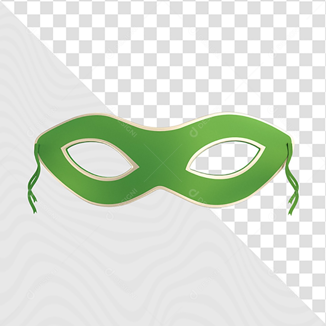 Elemento 3D Para Composição Máscara de Carnaval PSD