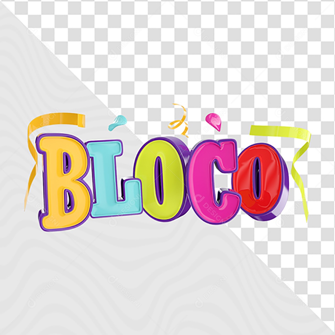 Texto 3D Para Composição Bloco PSD