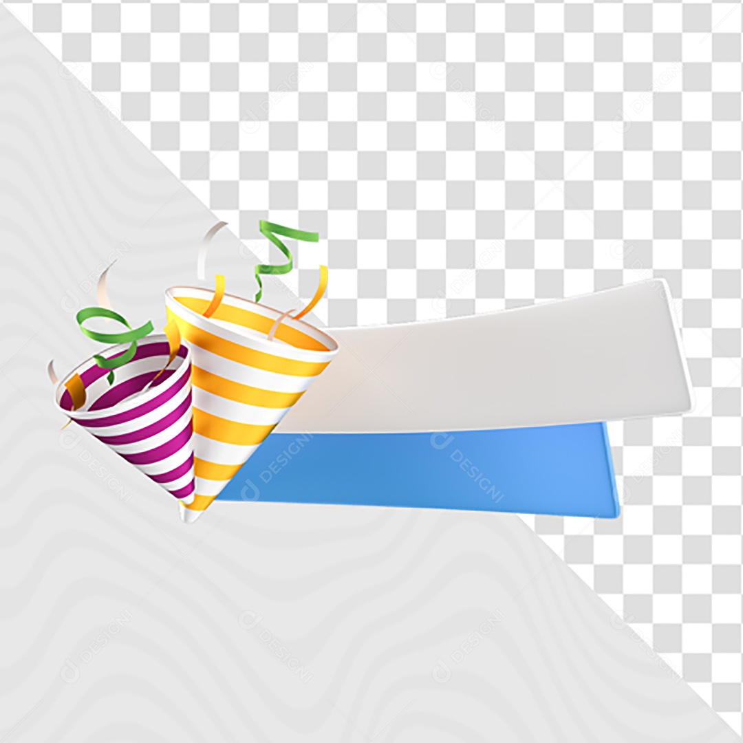 Elemento de Carnaval 3D Para Composição de Texto PSD