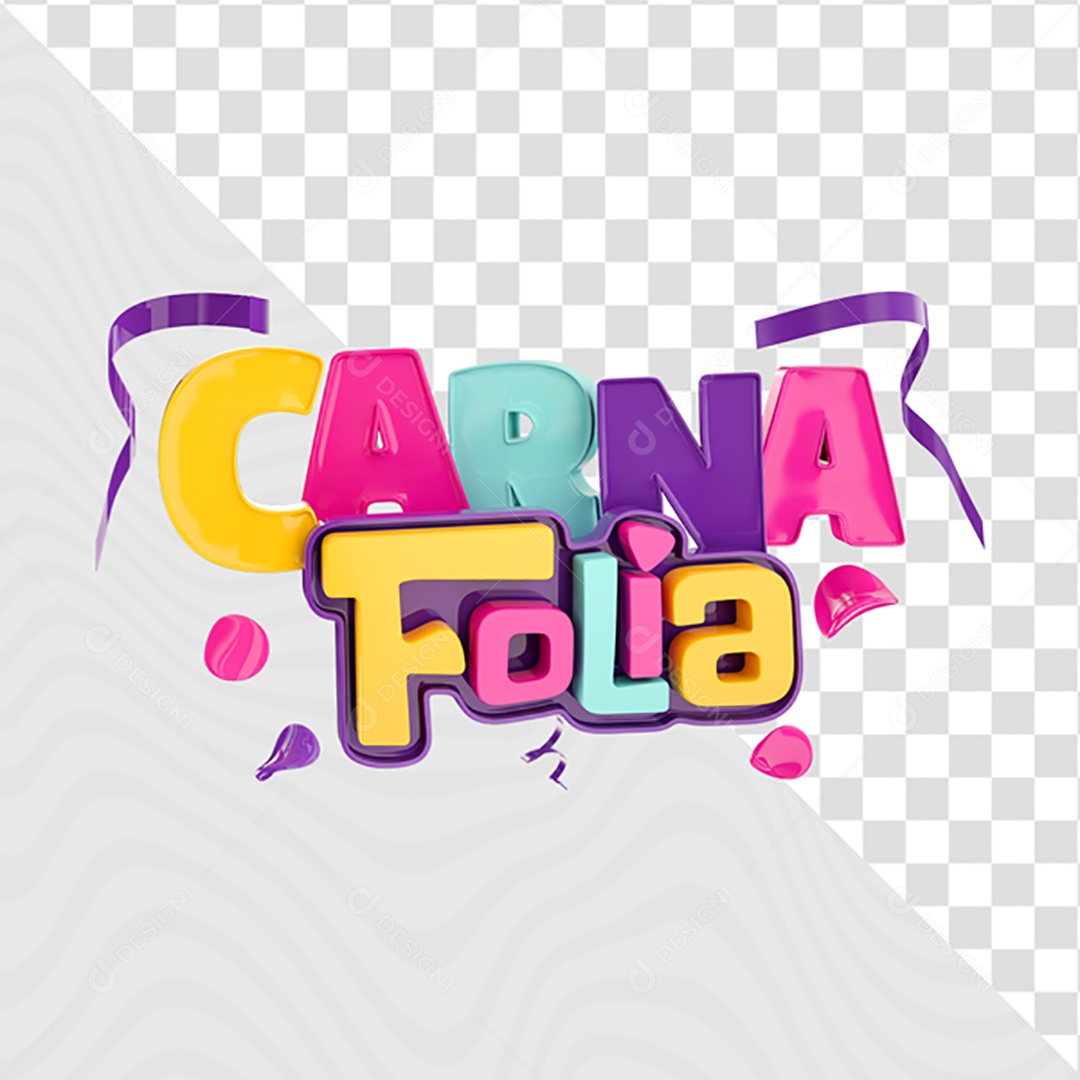 Texto 3D Para Composição Carna Folia PSD