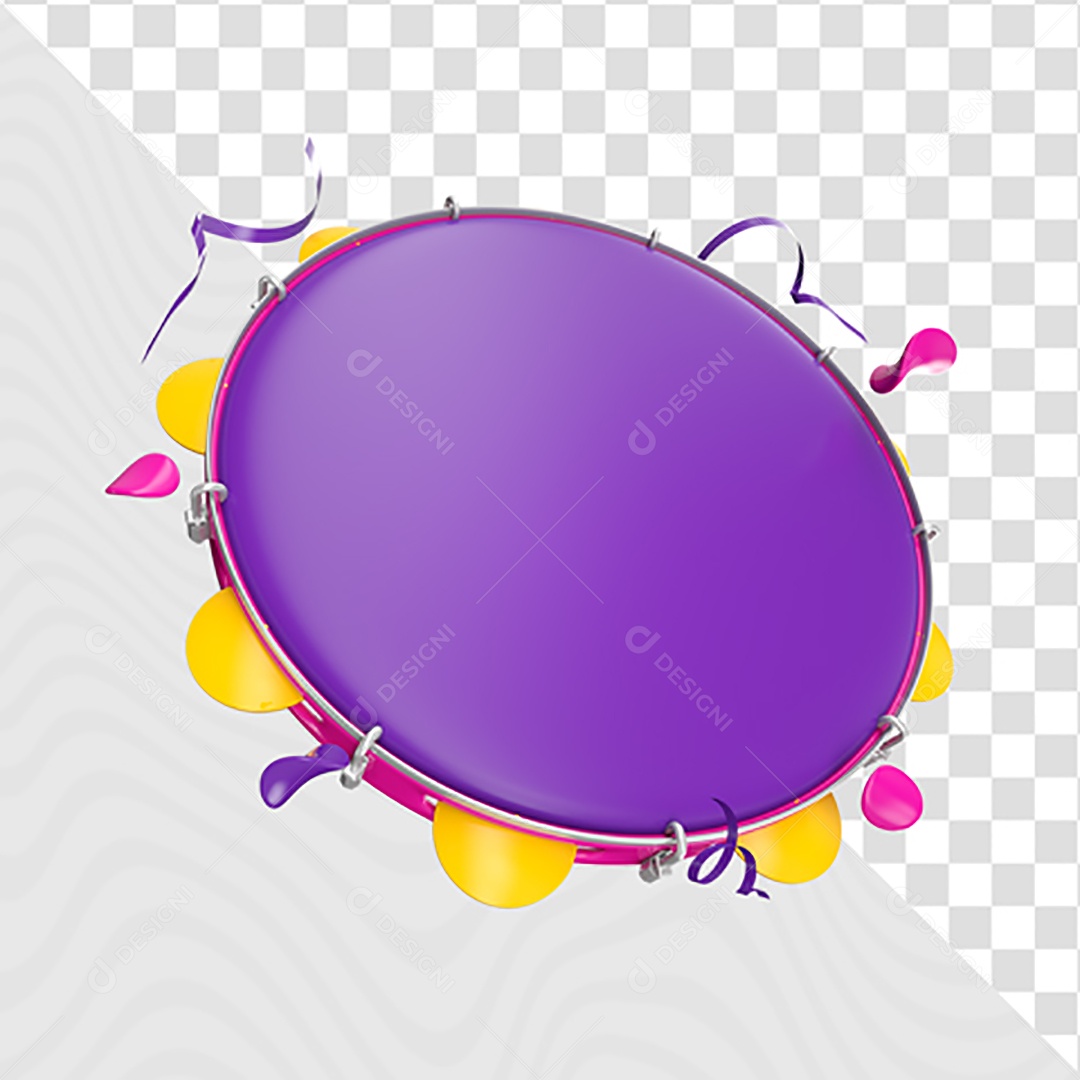 Elemento 3D Para Composição Pandeiro PSD