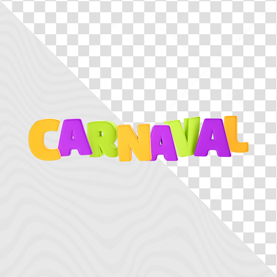 Texto 3D Para Composição Carnaval PSD