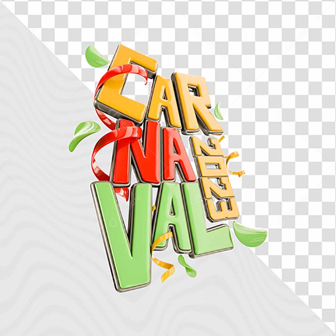 Texto 3D Para Composição Carnaval 2023 PSD