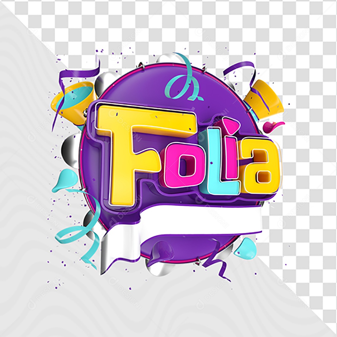 Selo 3D Para Composição Folia PSD
