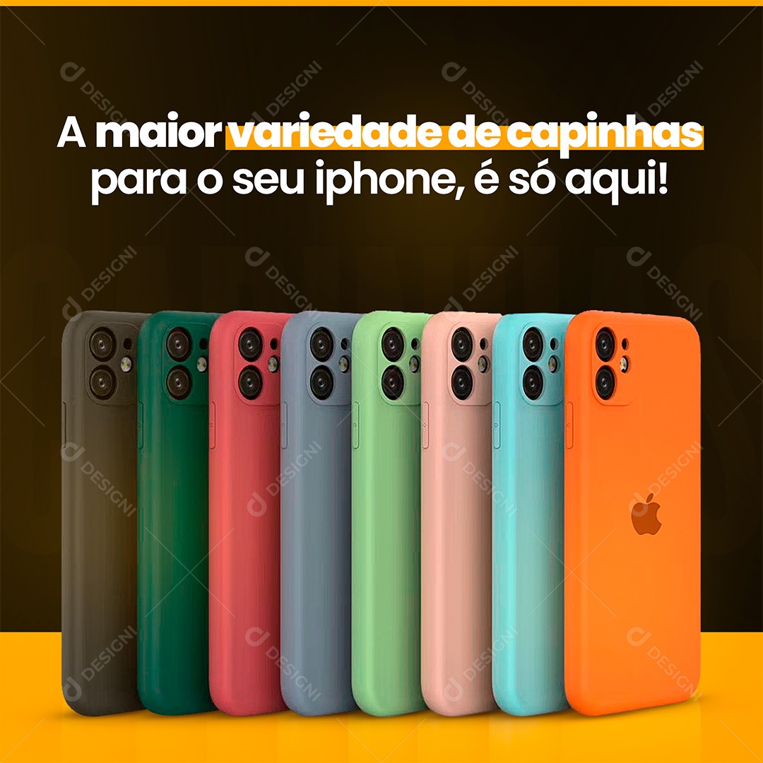 Post Capinhas de Iphone Apple Social Media PSD Editável