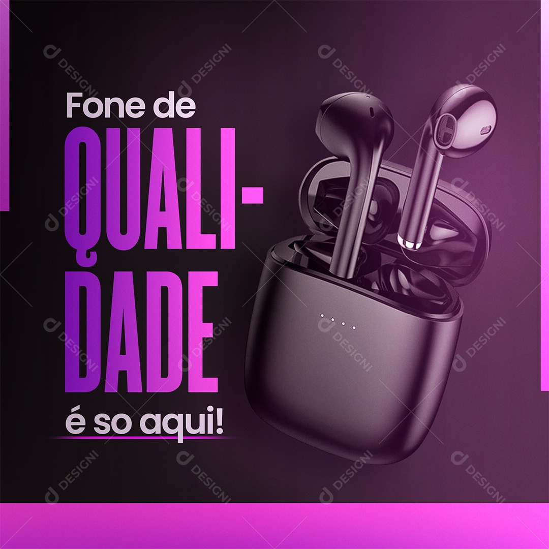 Post Fone de Qualidade Social Media PSD Editável