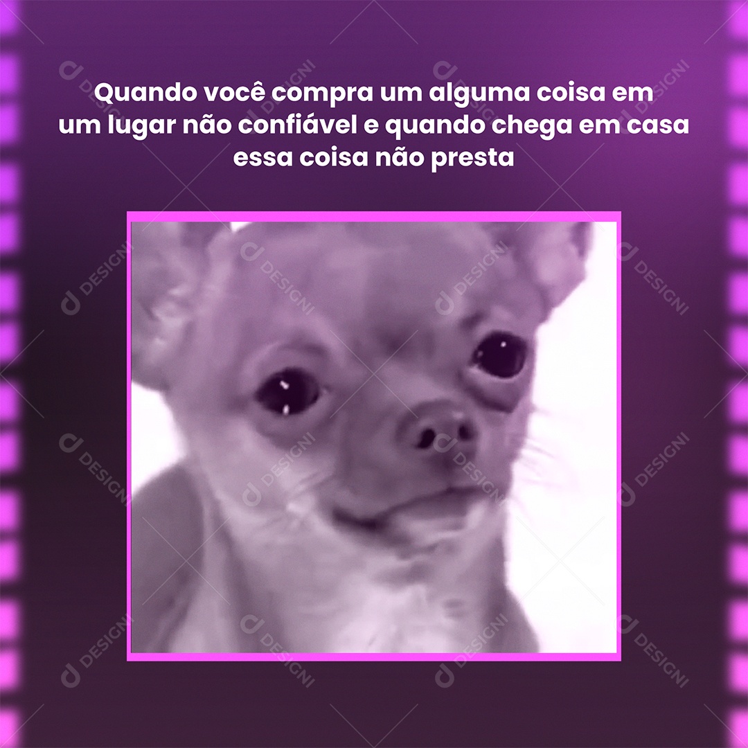 Post Meme Compras Pela Internet Social Media PSD Editável