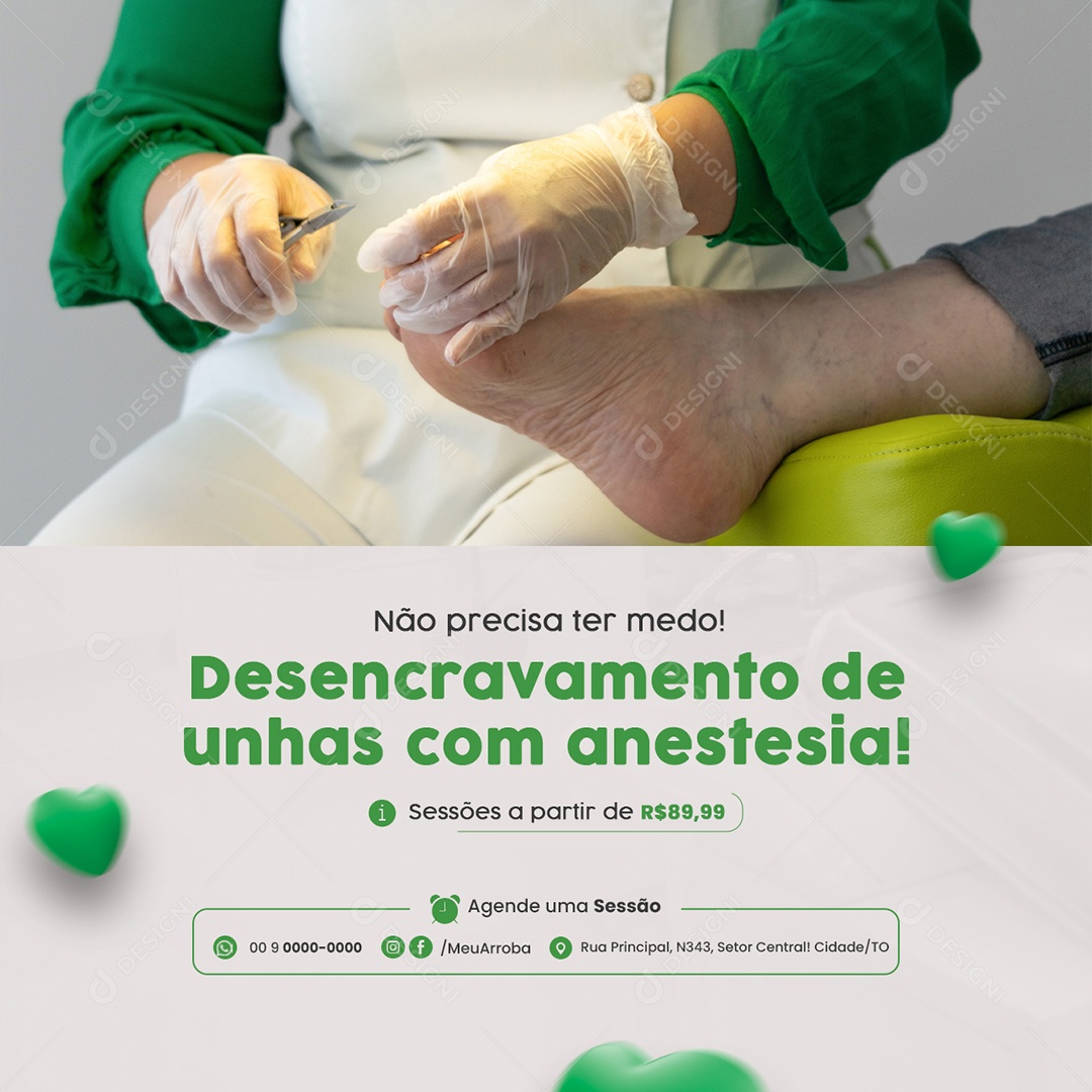 Não Precisa ter Medo Podólogo Social Media PSD Editável