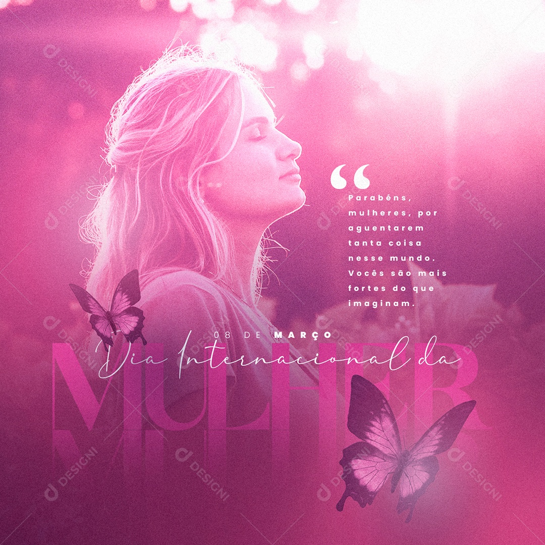 Parabéns Mulheres 8 De Março Dia Internacional Da Mulher Social Media PSD Editável