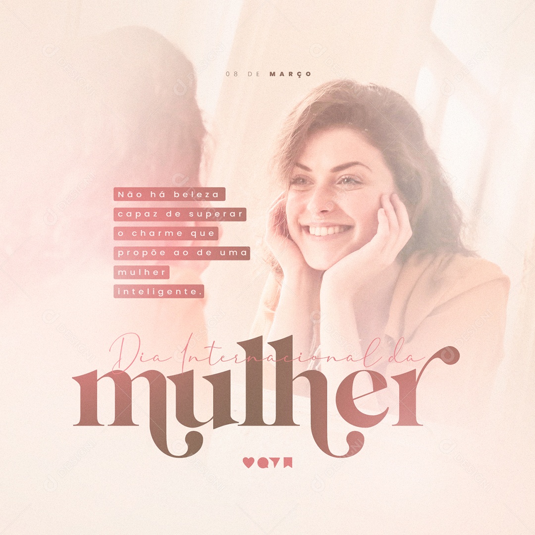 Não Há Beleza Capaz de Superar Dia Internacional Da Mulher Social Media PSD Editável
