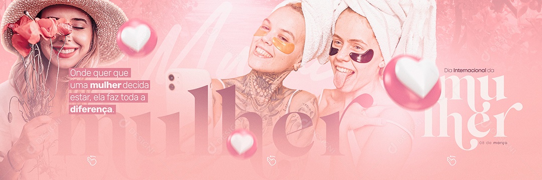 Onde Quer que Uma Mulher Decida Estar Carrossel Dia Da Mulher Social Media PSD Editável