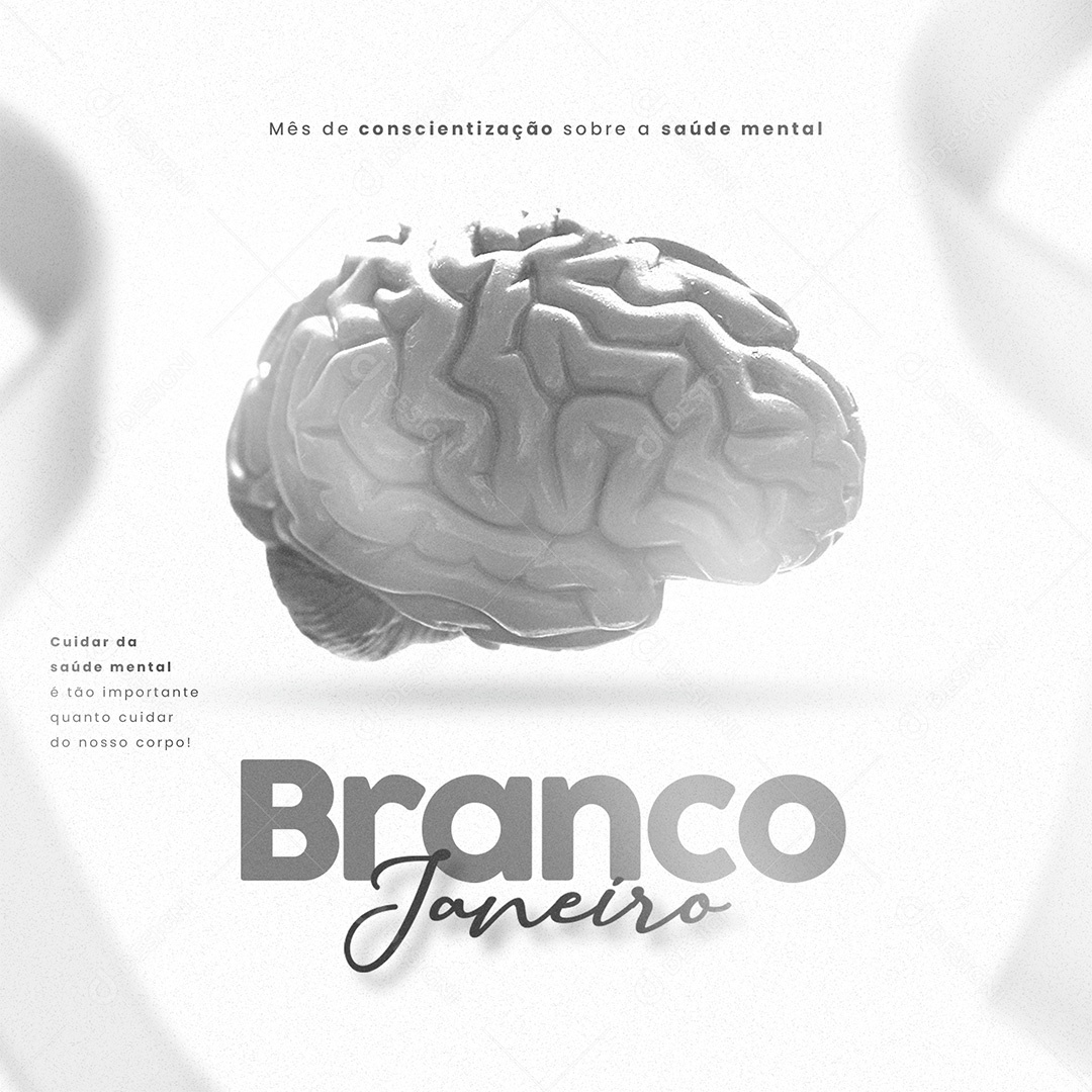 Post Janeiro Branco Social Media PSD Editável