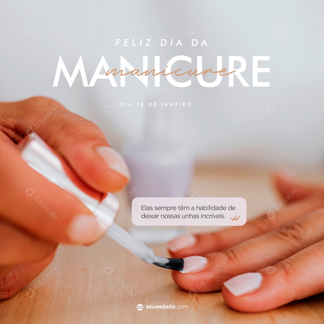 Post Dia da Manicure Social Media PSD Editável