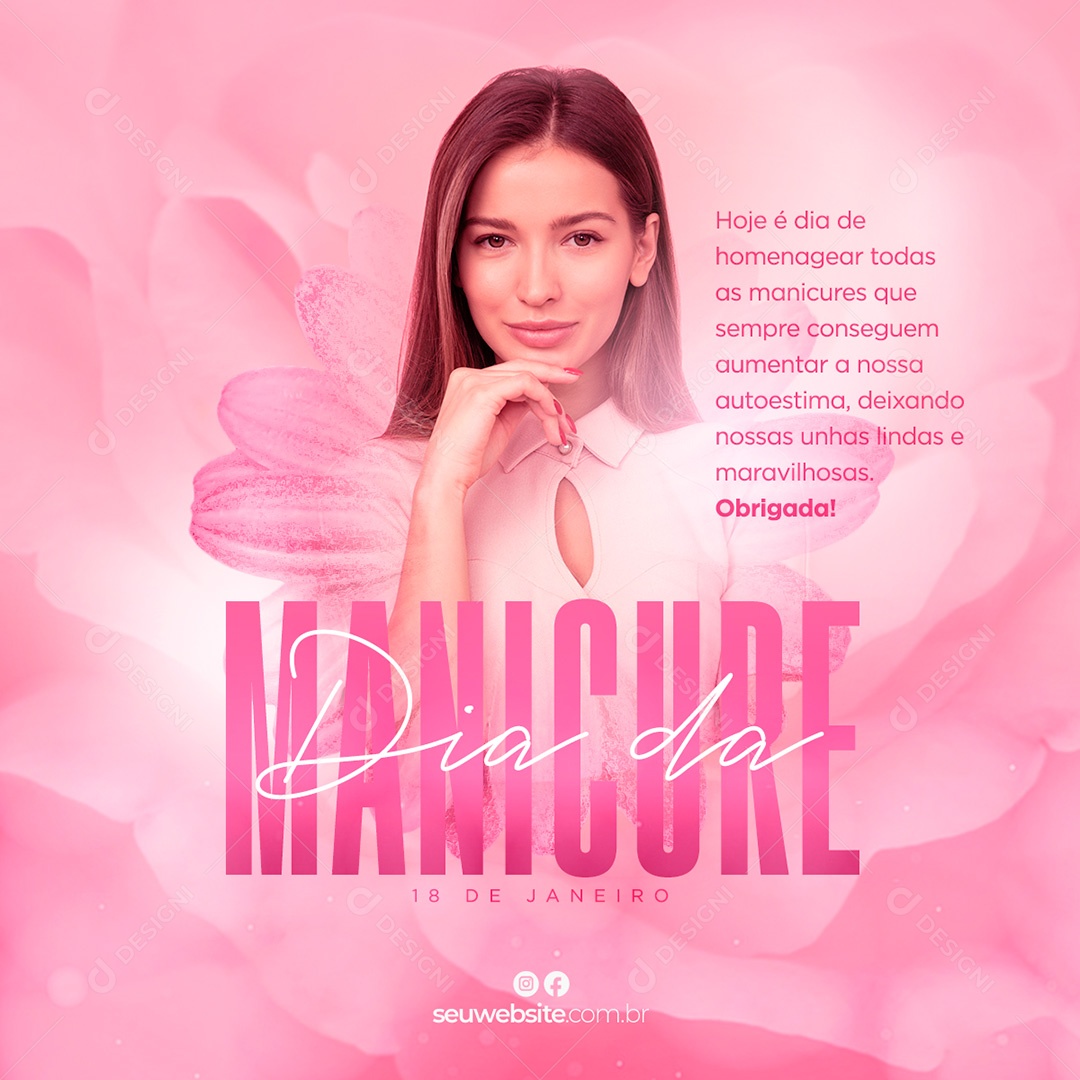 Post Dia da Manicure Social Media PSD Editável