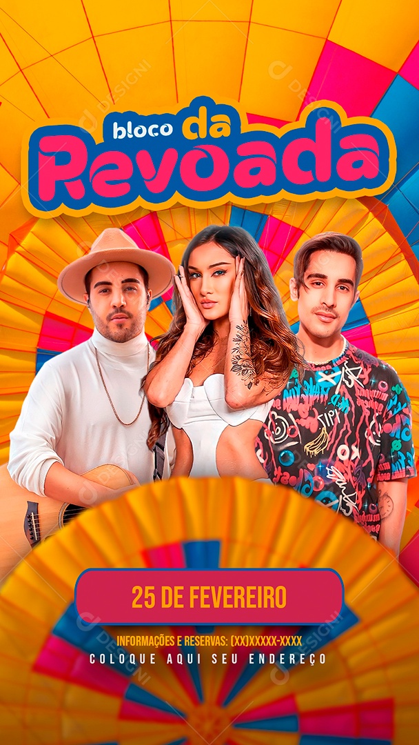 Flyer Bloco da Revoada Social Media PSD Editável