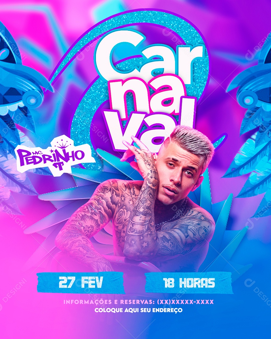 Flyer Carnaval Pedrinho Social Media PSD Editável