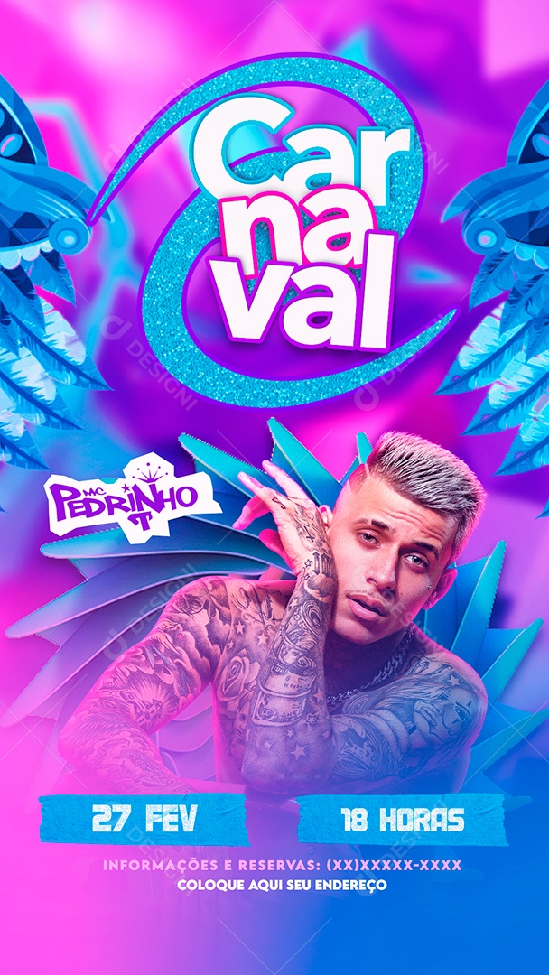 Flyer Stories Carnaval Pedrinho Social Media PSD Editável