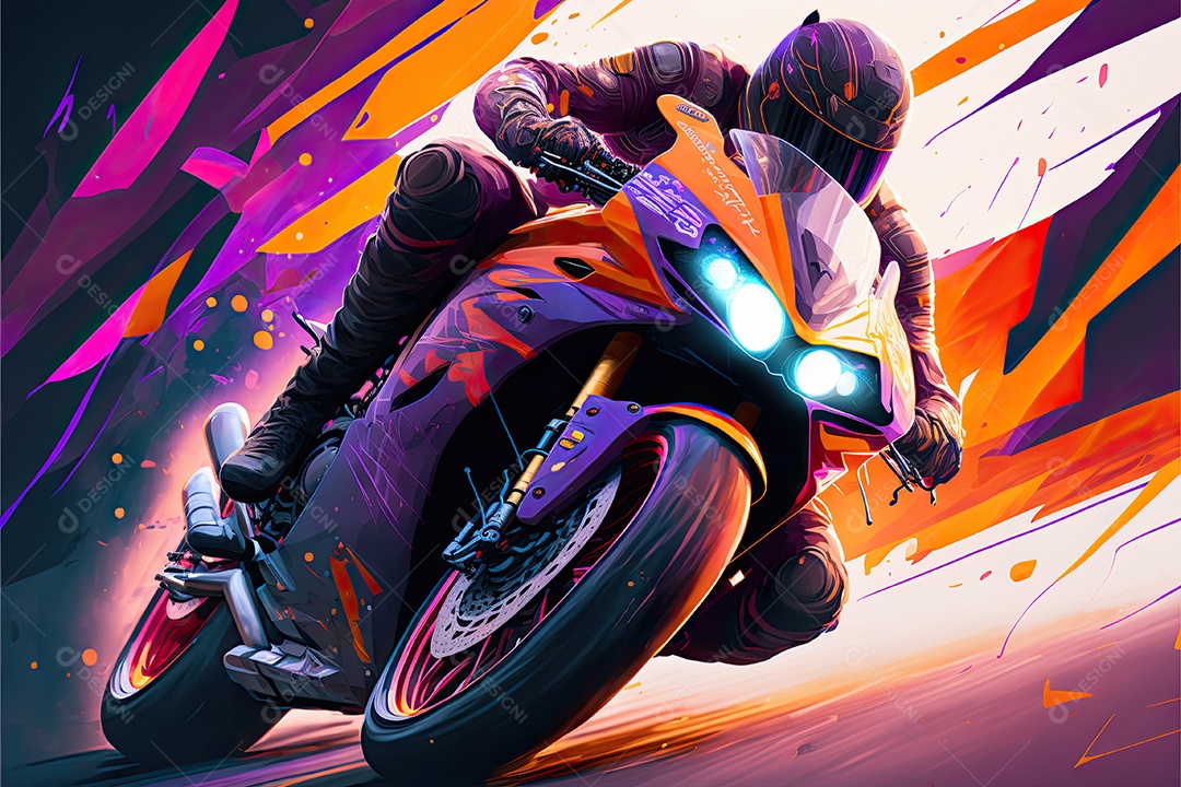 Ilustração sobre corrida de moto