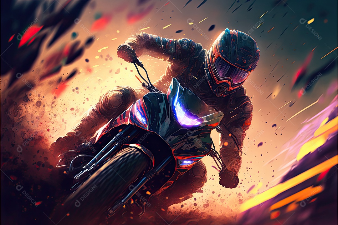 Ilustração sobre corrida de moto