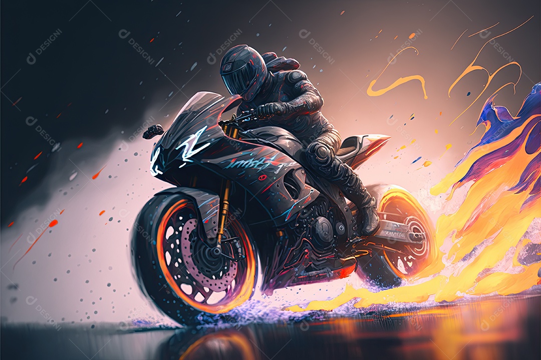 Ilustração sobre corrida de moto