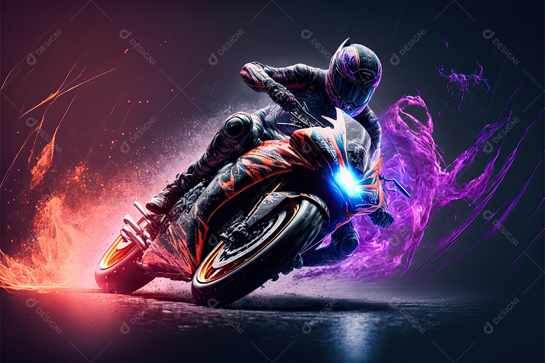 Ilustração sobre corrida de moto