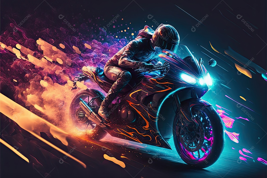 Ilustração sobre corrida de moto