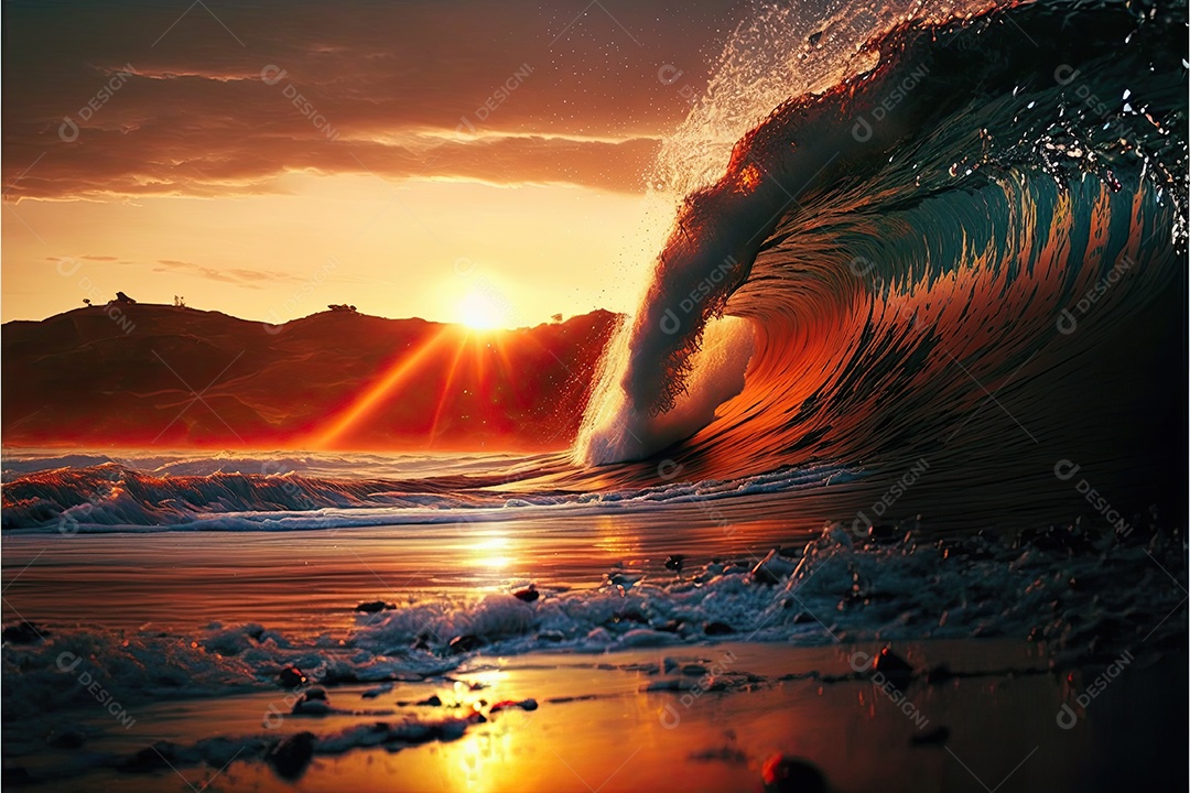 ilustração sobre surf