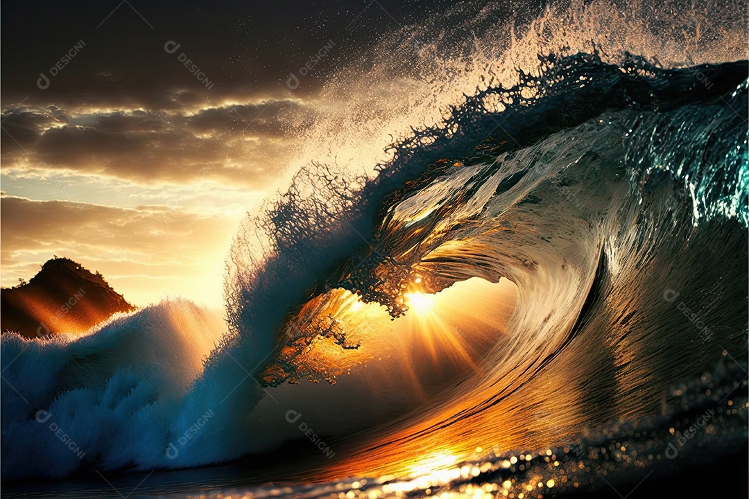 ilustração sobre surf