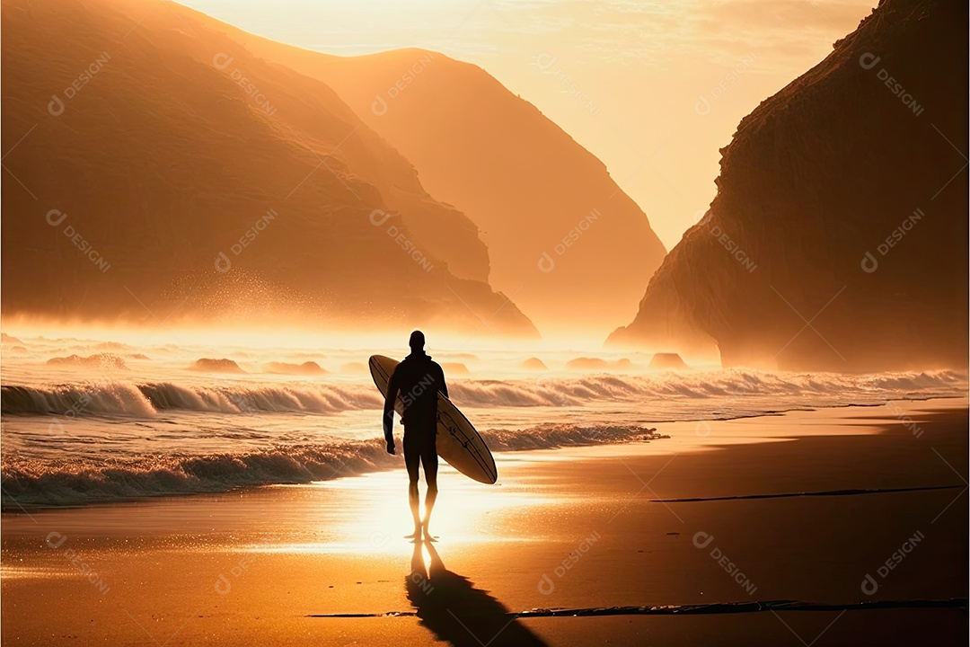 ilustração sobre surf