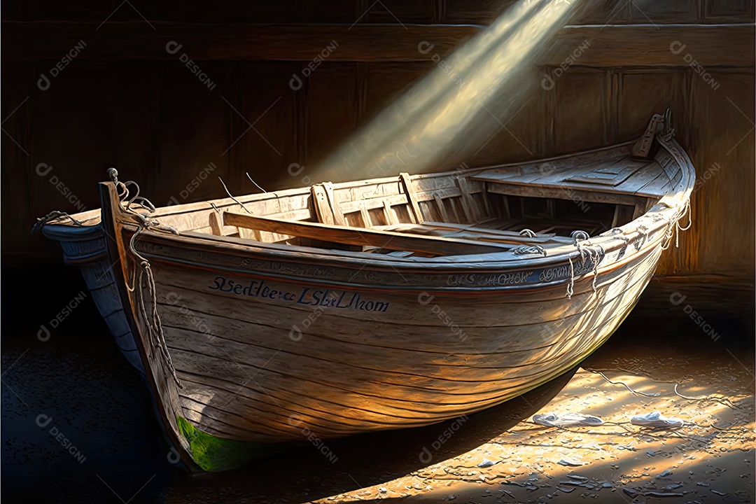 Ilustração sobre barco de pesca