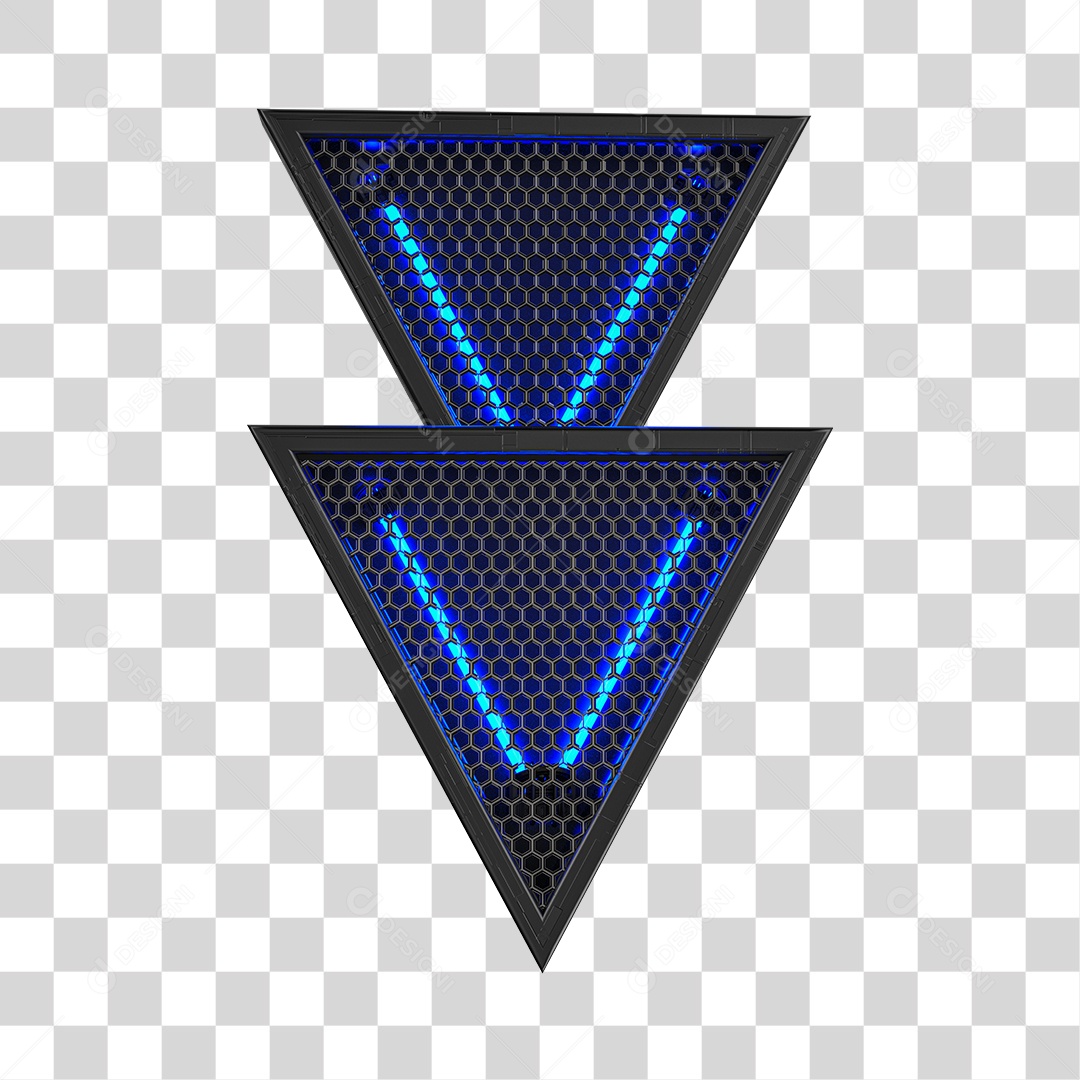 Triângulo Neon Apontado Para Baixo PNG Transparente
