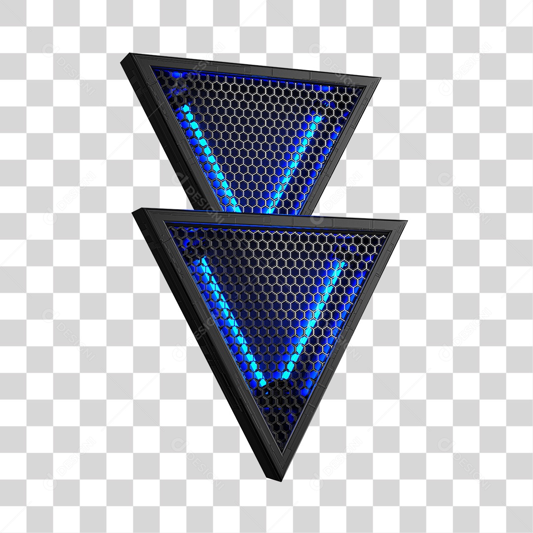 Triângulo Neon Apontado Para Baixo PNG Transparente
