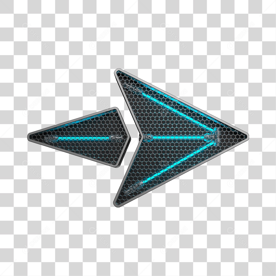Elemento 3D Para Composição Seta Neon PNG Transparente