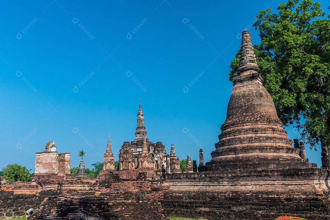 Wat Temple belo templo no parque histórico Tailândia