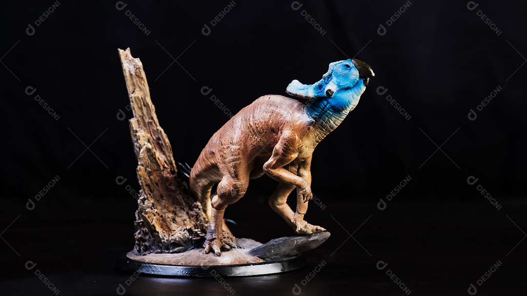 Protoceratops, dinossauro no fundo preto