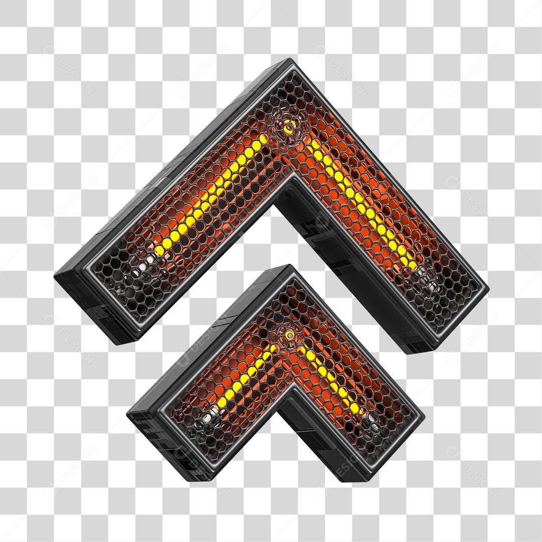 Elemento 3D Para Composição Seta Neon PNG Transparente