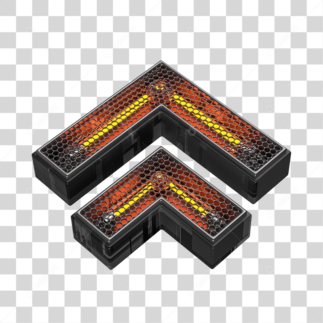 Elemento 3D Para Composição Seta Neon PNG Transparente