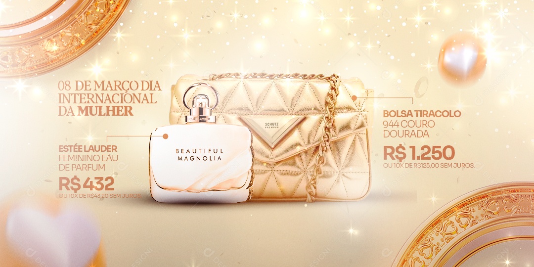 Banner Dia Internacional da Mulher Lojas Social Media PSD Editável