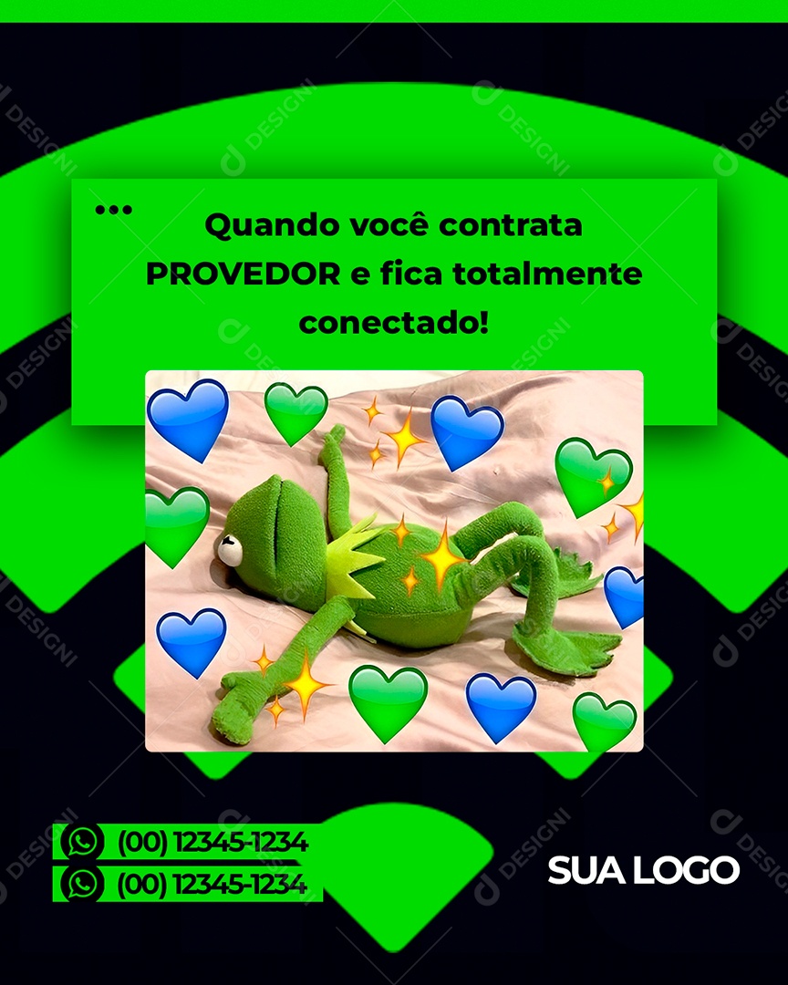 Post Provedor de Internet Meme Social Media PSD Editável