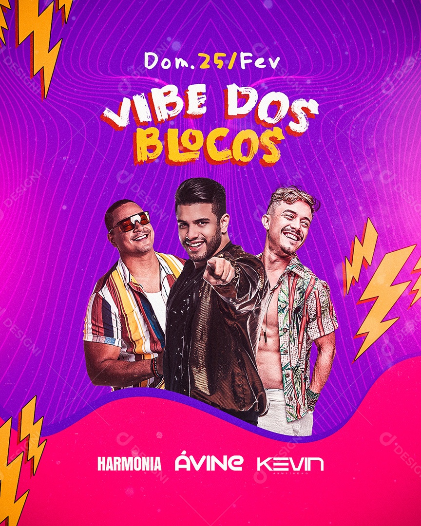 Vibe dos Blocos Harmonia Ávine Kevin Flyers Social Media PSD Editável