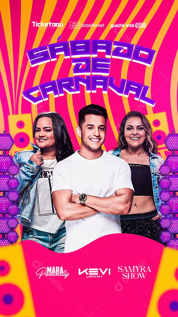 Story Sábado de Carnaval Flyer Social Media PSD Editável