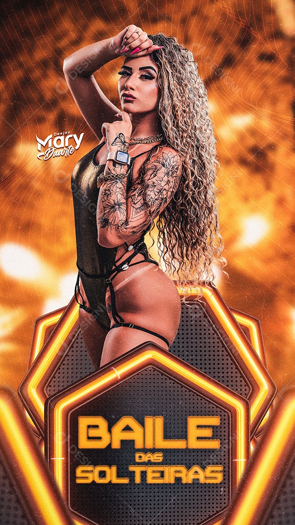 Story Baile das Solteiras Mary Flyer Social Media PSD Editável