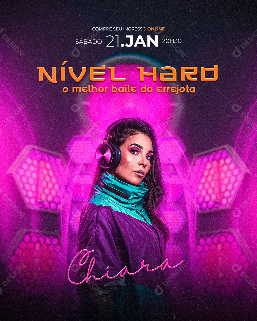 Nível Hard Chiara Flyer Social Media PSD Editável