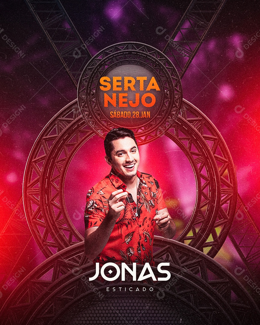 Sertanejo Jonas Esticado Flyer Social Media PSD Editável