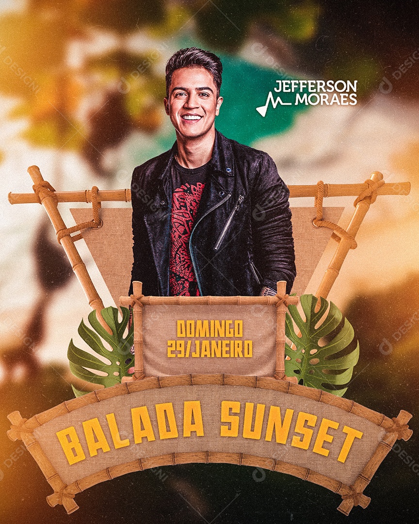 Balada Sunset Jefferson Moraes Flyer Social Media PSD Editável