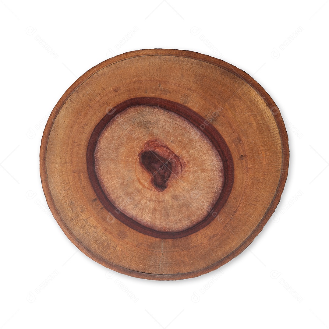 Tábua de madeira rústica vazia isolada sobre fundo branco