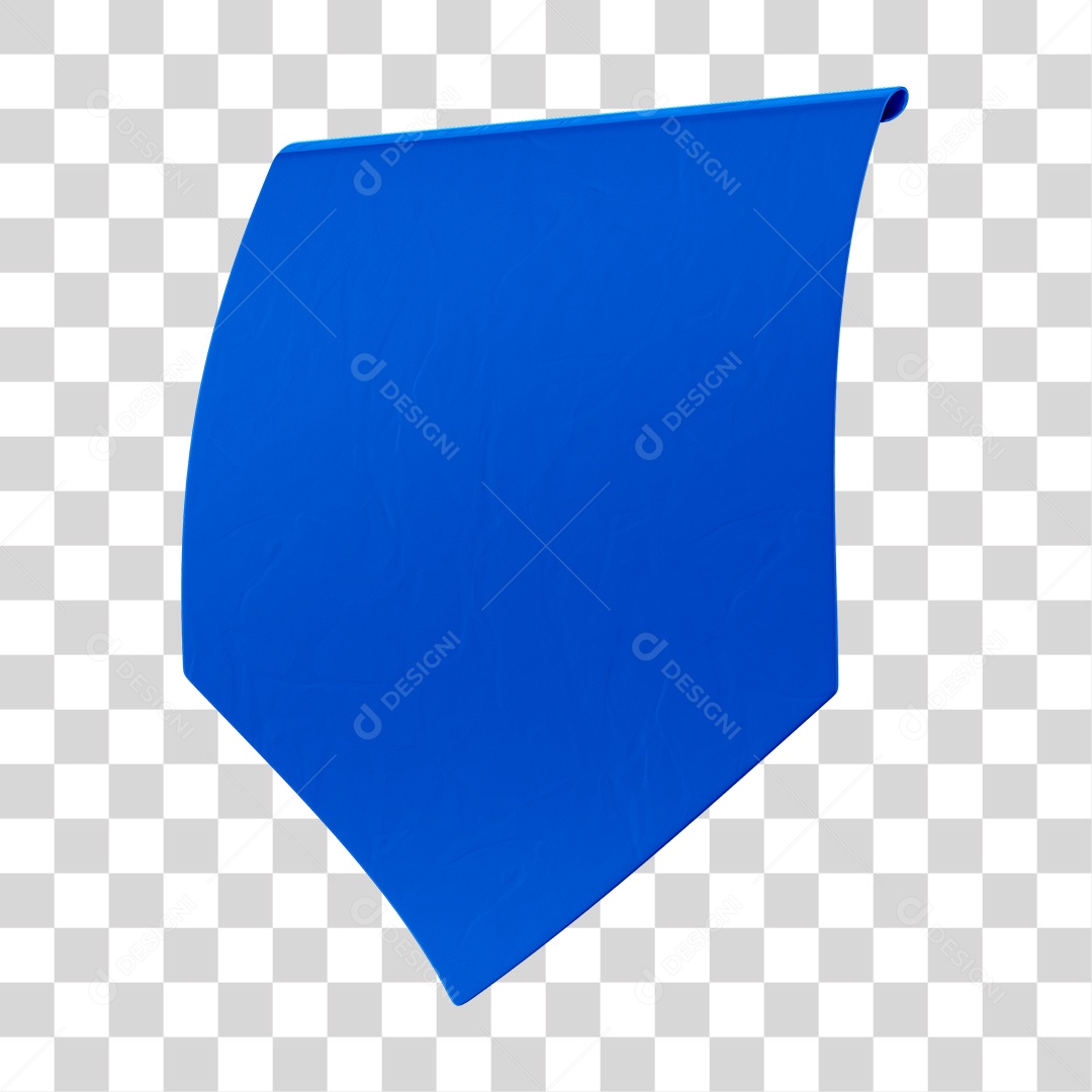 Elemento 3D Bandeirola Azul PNG Transparente Sem Fundo