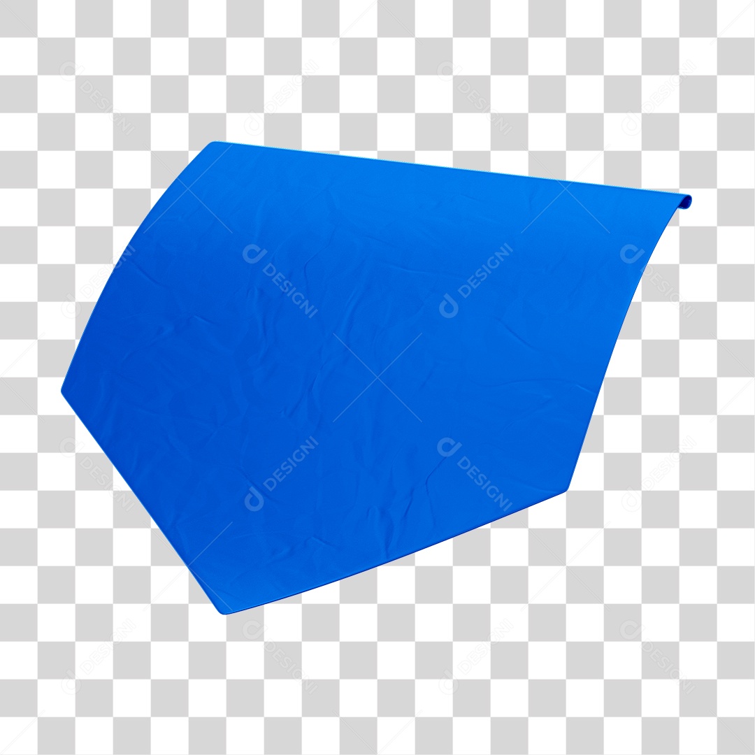 Elemento 3D Bandeirola Azul PNG Transparente Sem Fundo